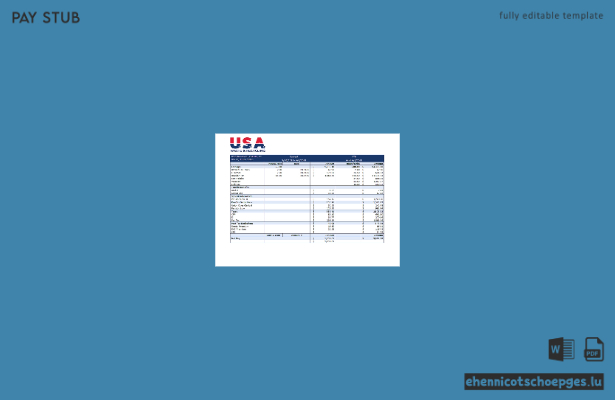 Beispiel einer Gehaltsabrechnung eines Recyclingunternehmens der USA Waste and Recycling